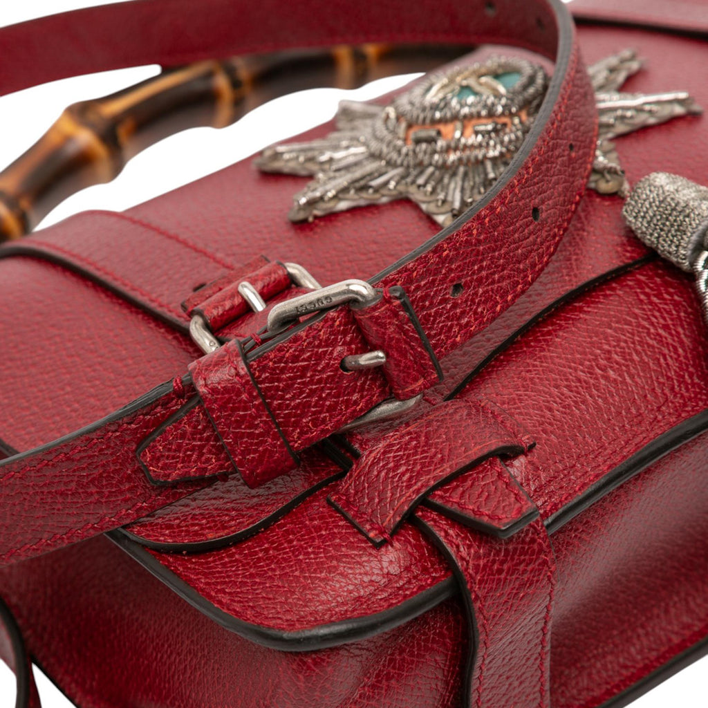 Gucci Leather Bamboo Convertible Top Handle Bag
