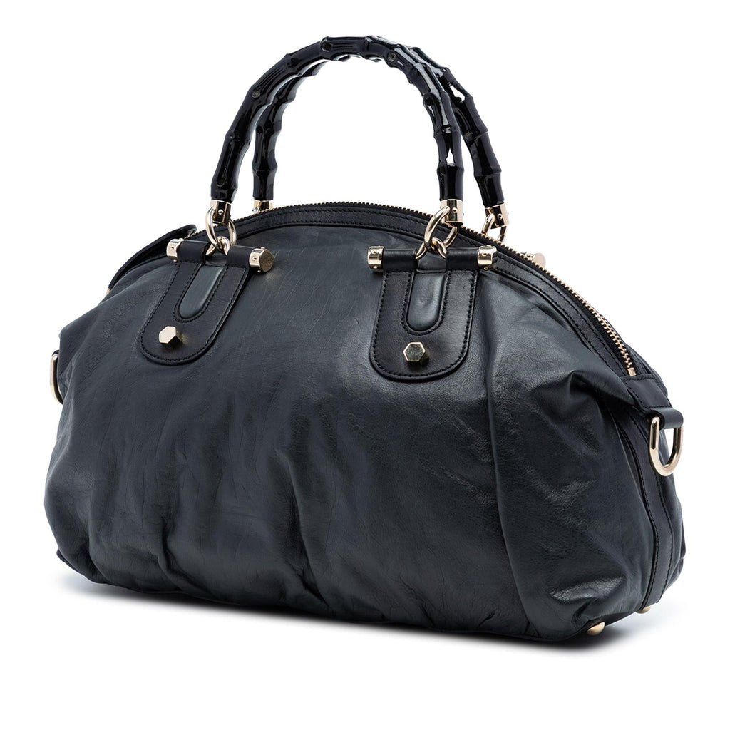 Gucci Leather Bamboo Dialux Pop Satchel