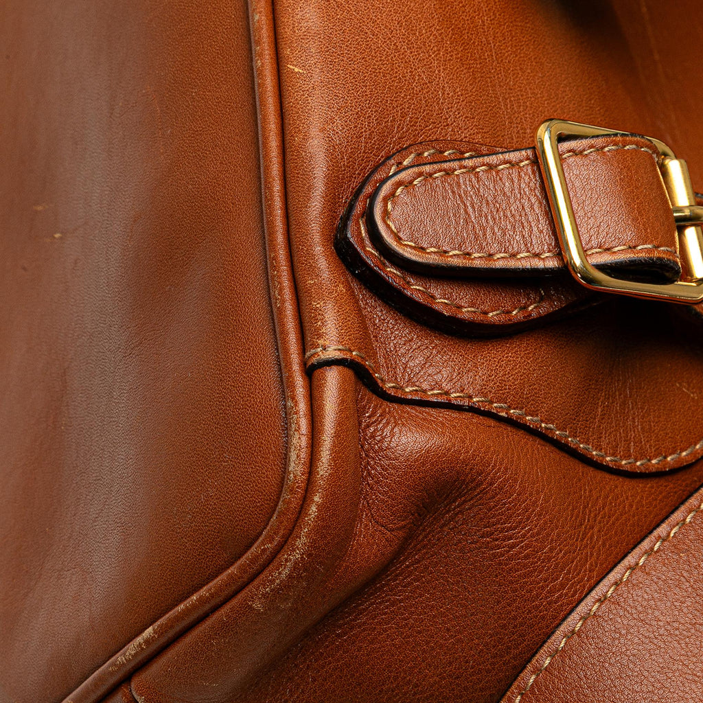 Gucci Leather Bamboo Drawstring Backpack