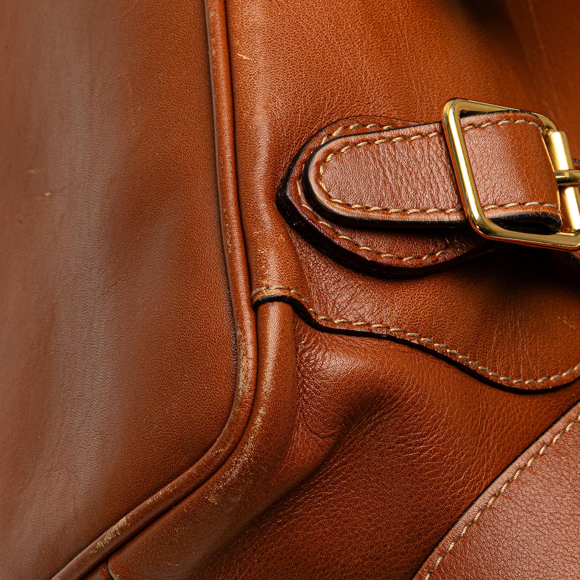 Gucci Leather Bamboo Drawstring Backpack