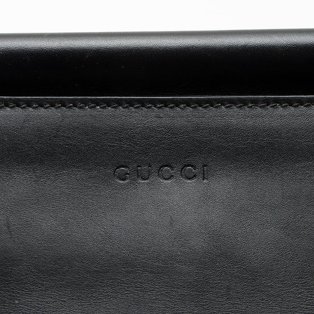 Gucci Leather Bamboo Nymphaea Medium Top Handle