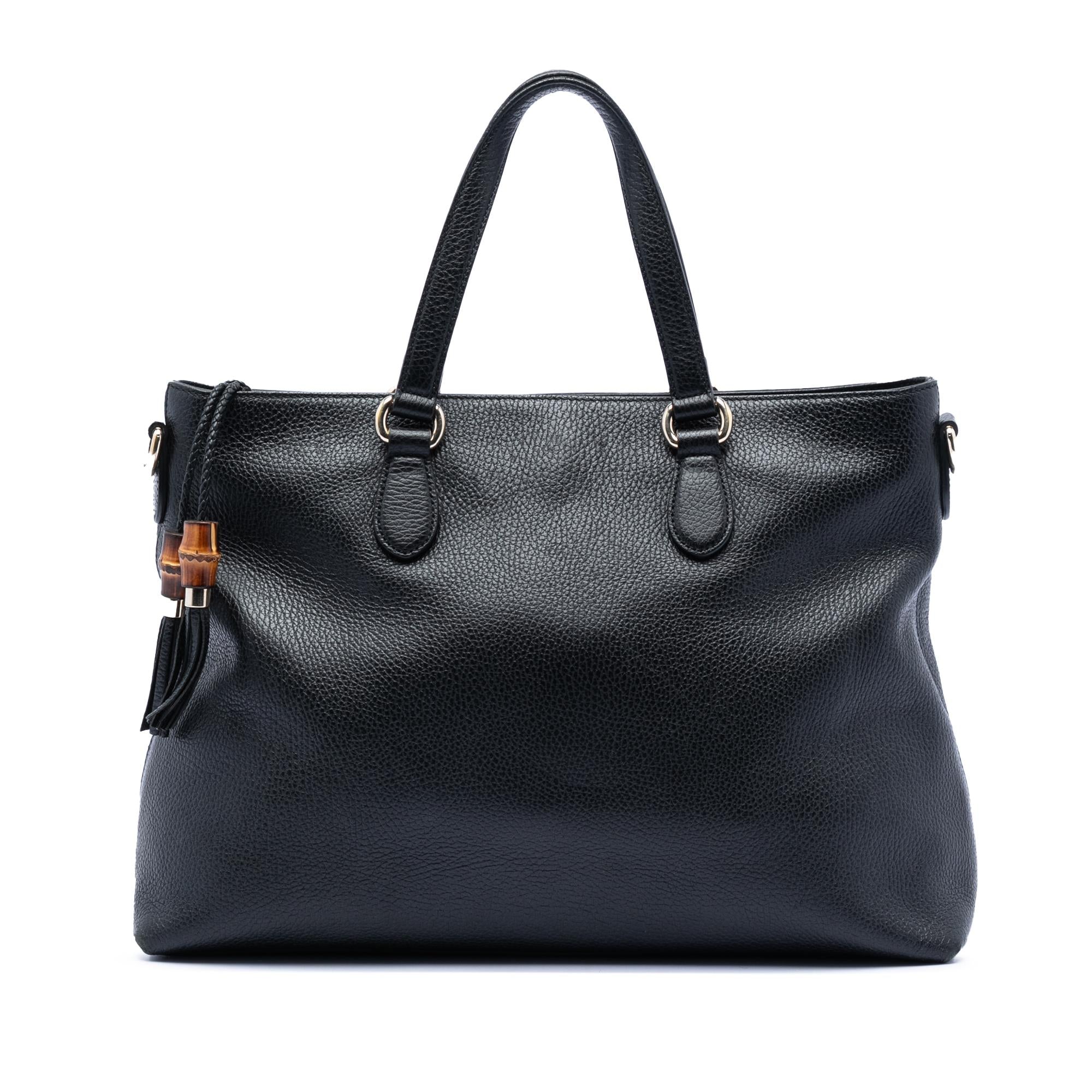Gucci Leather Bamboo Tassel Satchel