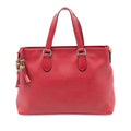Gucci Leather Bamboo Tassel Satchel