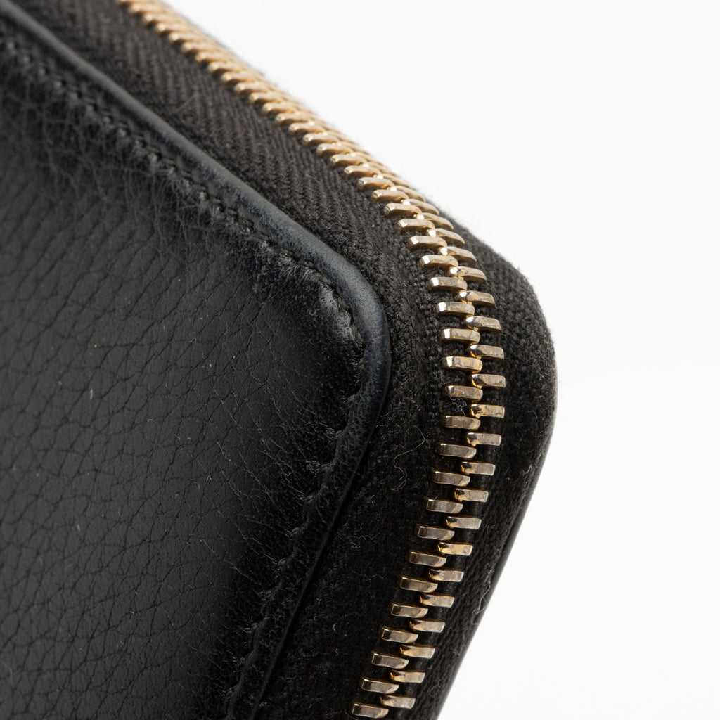 Gucci Leather Bamboo Zip Around Travel Wallet
