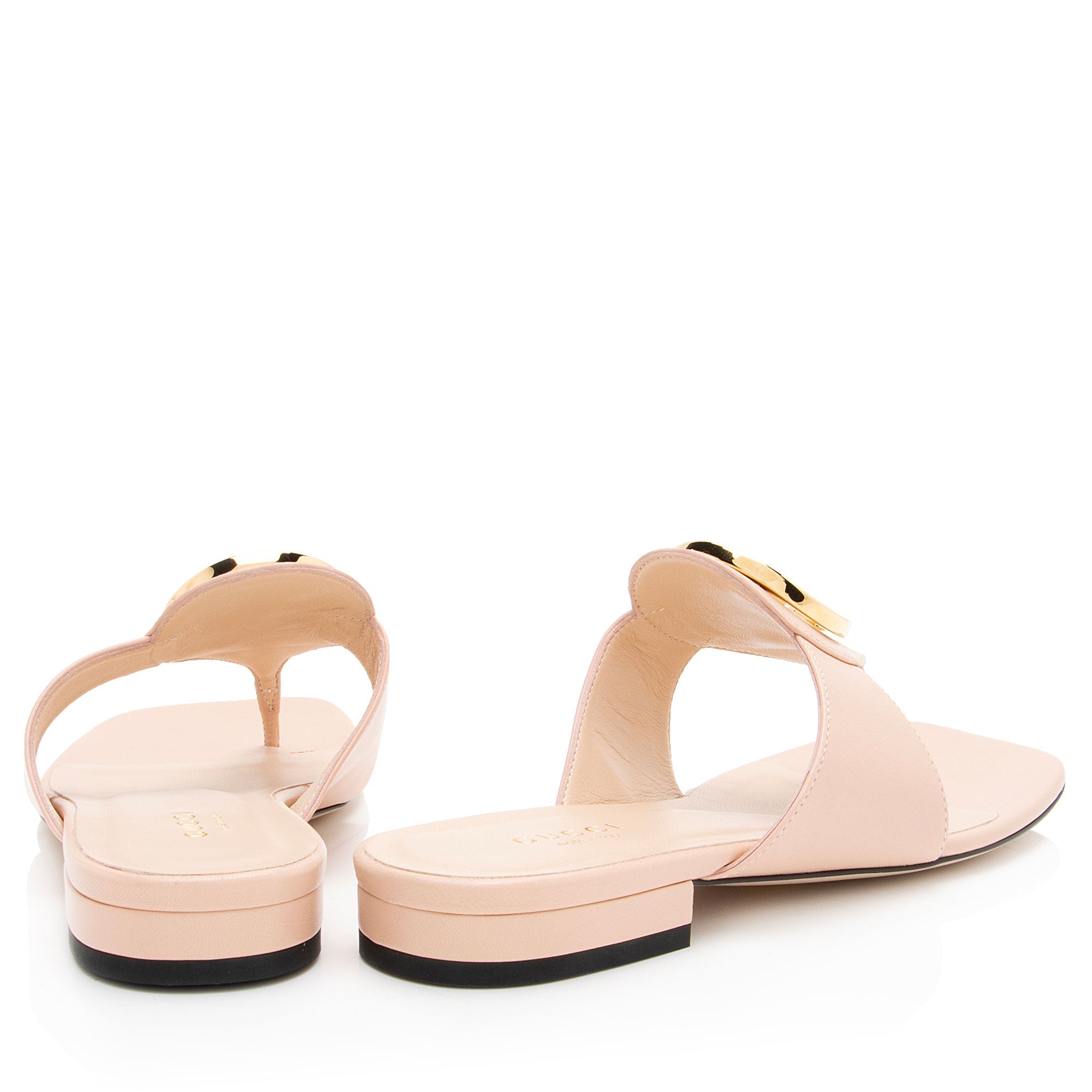 Gucci Leather Blondie T Strap Sandals - Size 7 / 37
