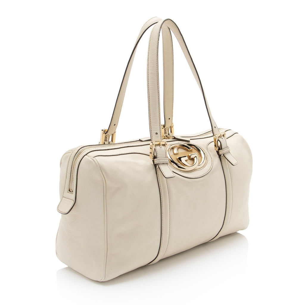 Gucci Leather Britt Boston Bag