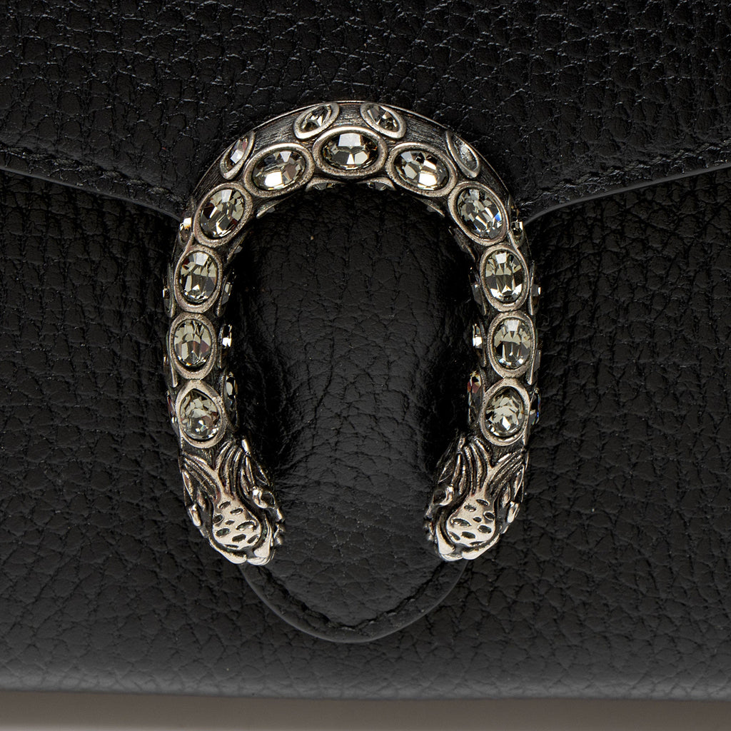 Gucci Leather Crystal Dionysus Chain Wallet