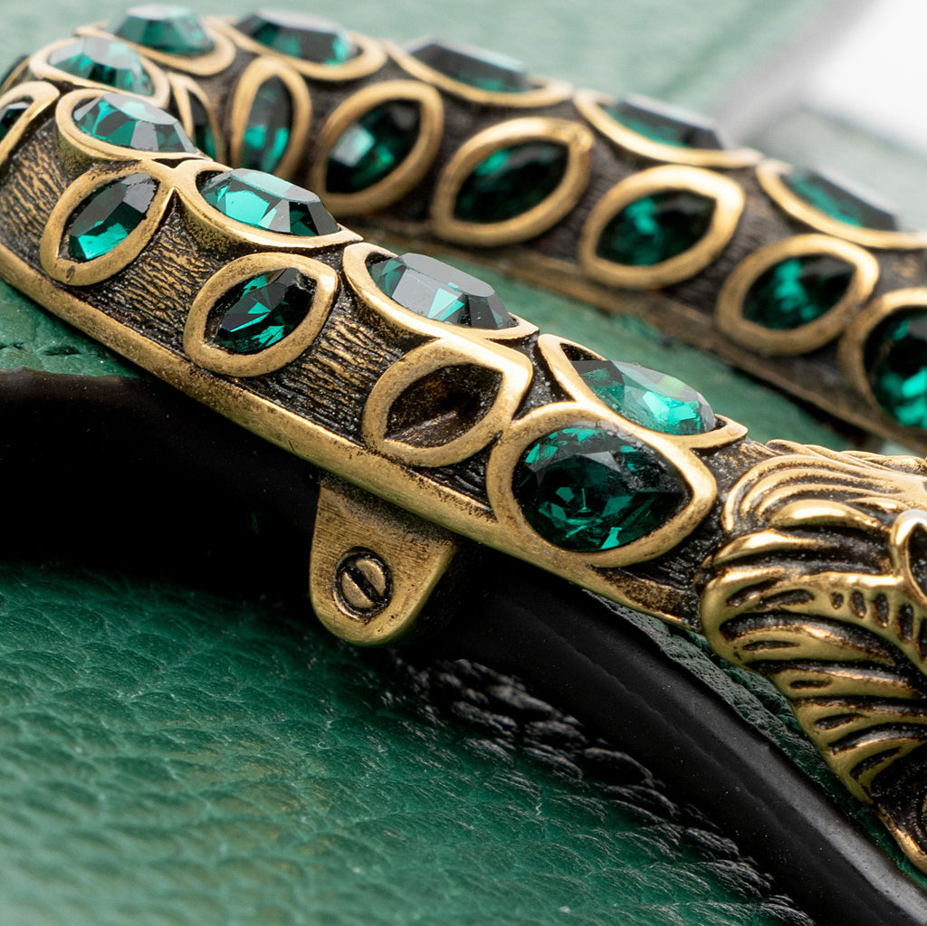 Gucci Leather Crystal Dionysus Chain Wallet