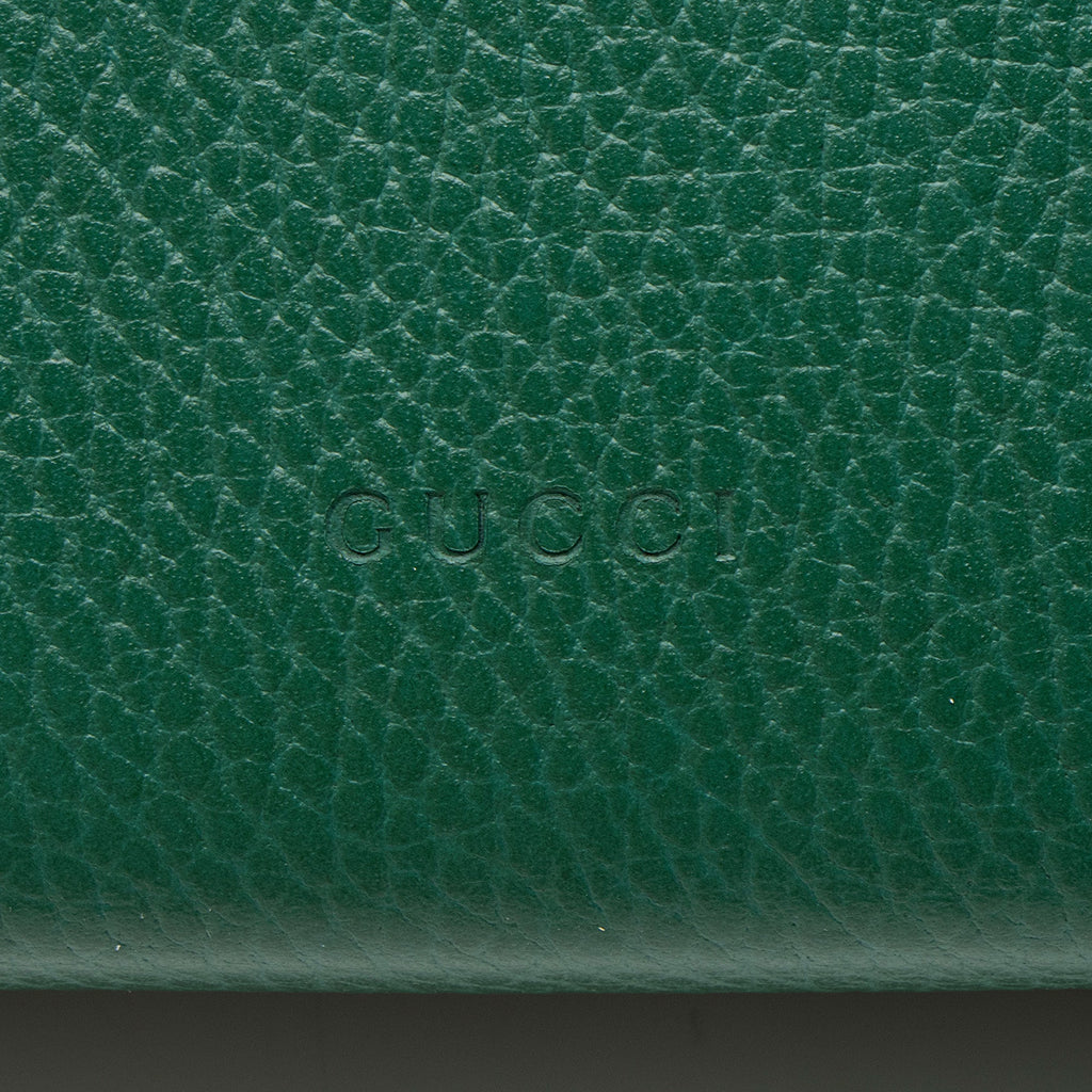 Gucci Leather Crystal Dionysus Chain Wallet