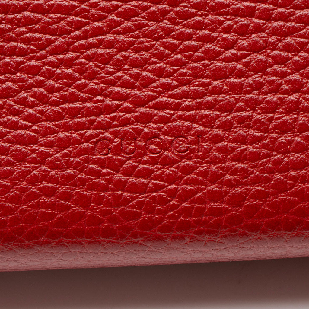 Gucci Leather Crystal Dionysus Chain Wallet