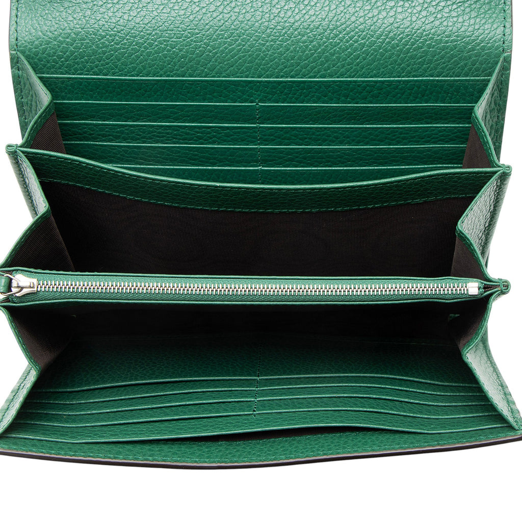 Gucci Leather Crystal Dionysus Chain Wallet