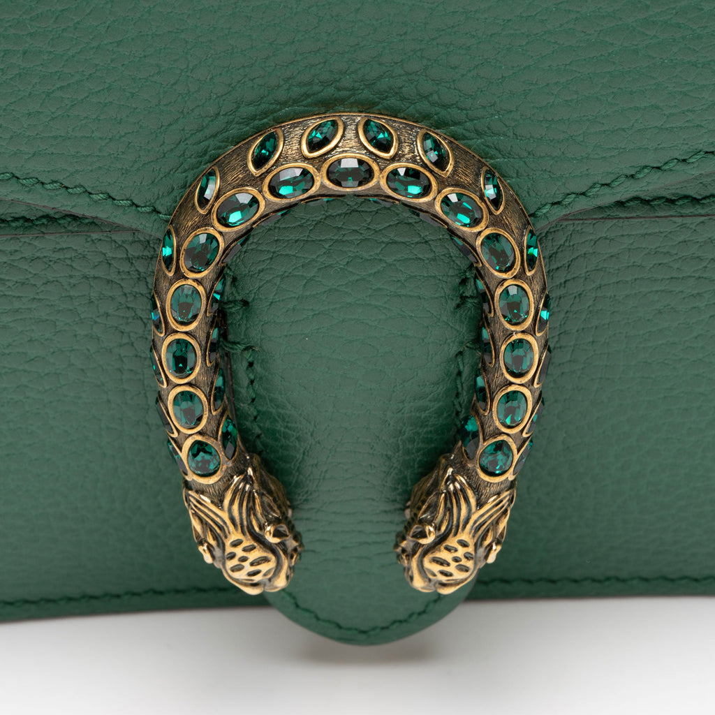 Gucci Leather Crystal Dionysus Small Shoulder Bag