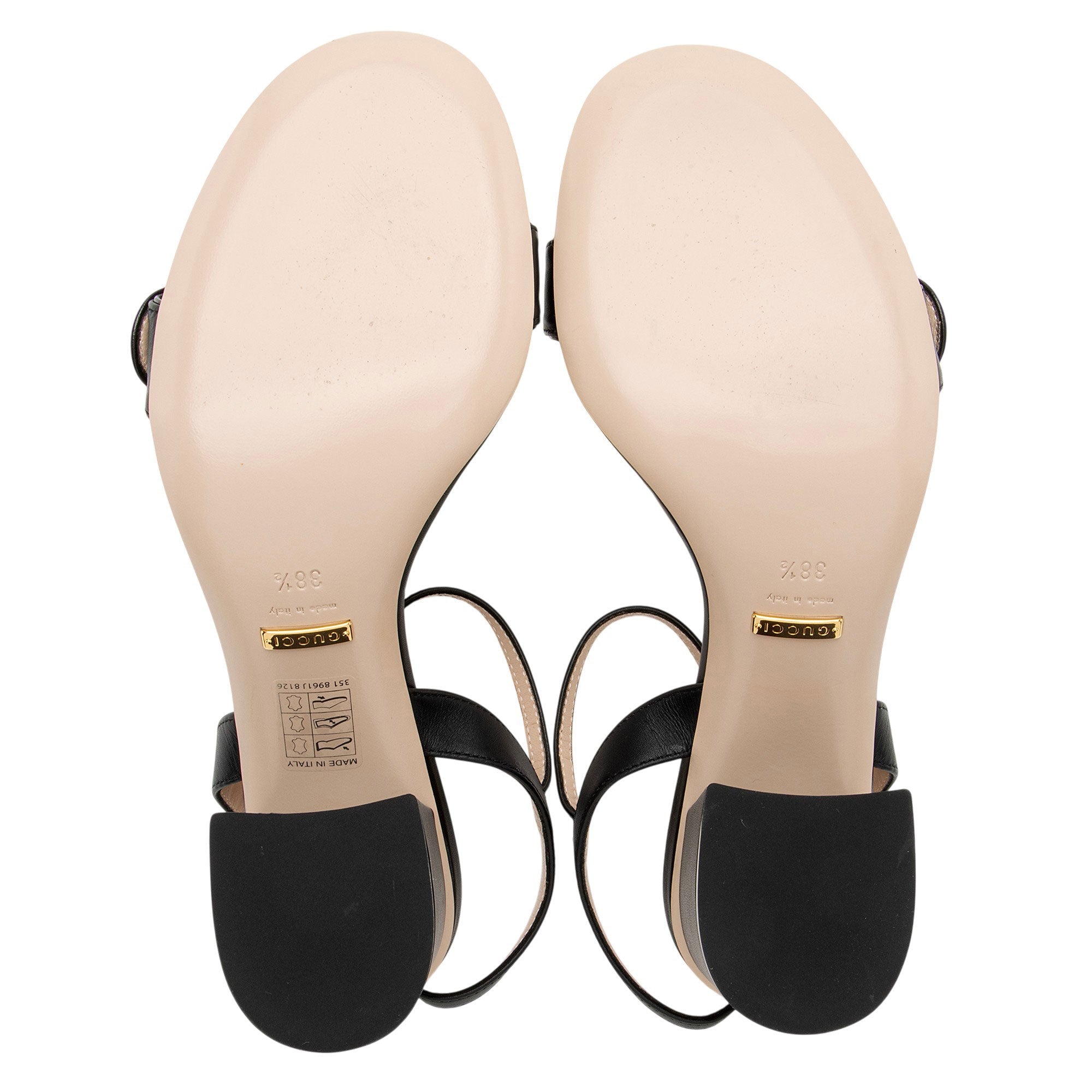 Gucci Leather GG Marmont Sandals - Size 8.5 / 38.5