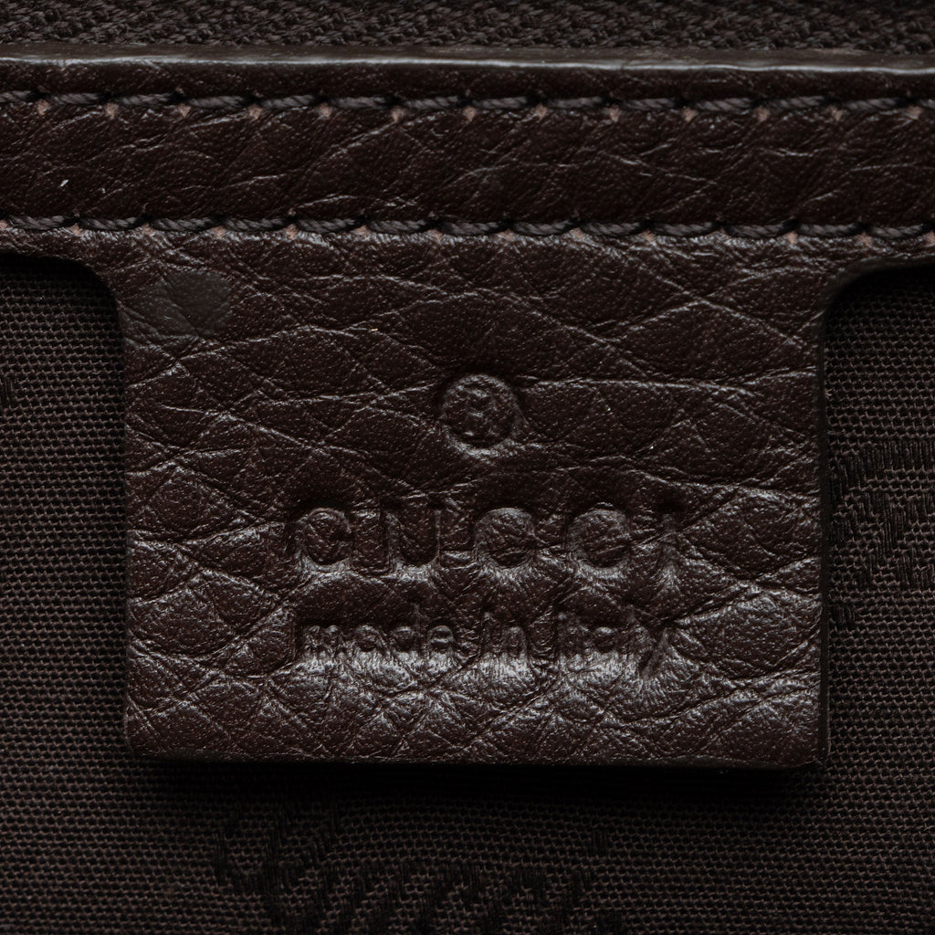Gucci Leather Heritage Web Buckle Boston Bag