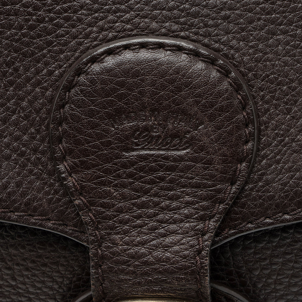 Gucci Leather Heritage Web Buckle Medium Satchel