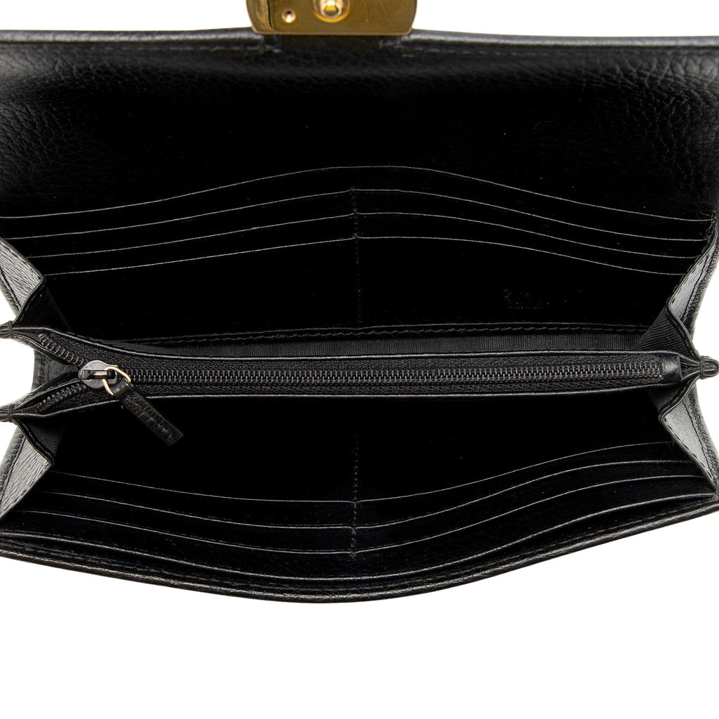 Gucci Leather Interlocking G Continental Wallet