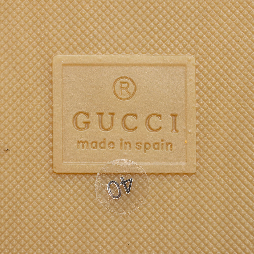 Gucci Leather Interlocking G Cutout Espadrille Slide Sandals - Size 10 / 40