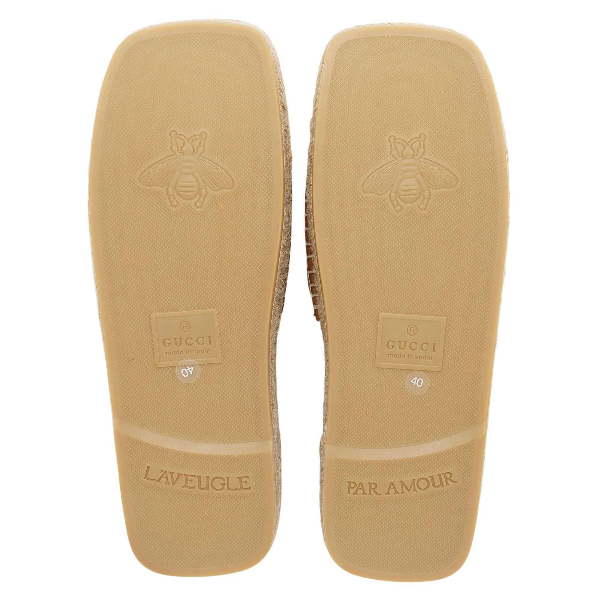 Gucci Leather Interlocking G Cutout Espadrille Slide Sandals - Size 10 / 40