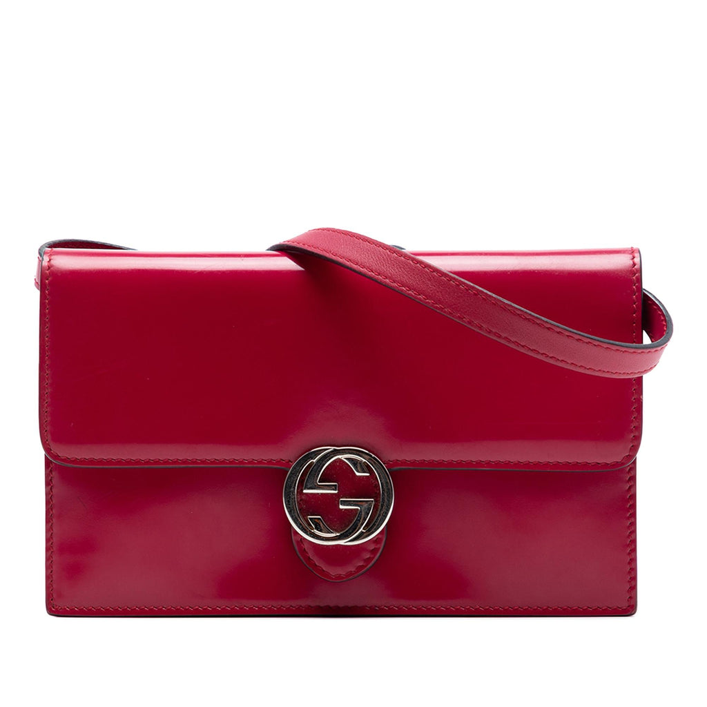 Gucci Leather Interlocking G Dollar Wallet On Chain