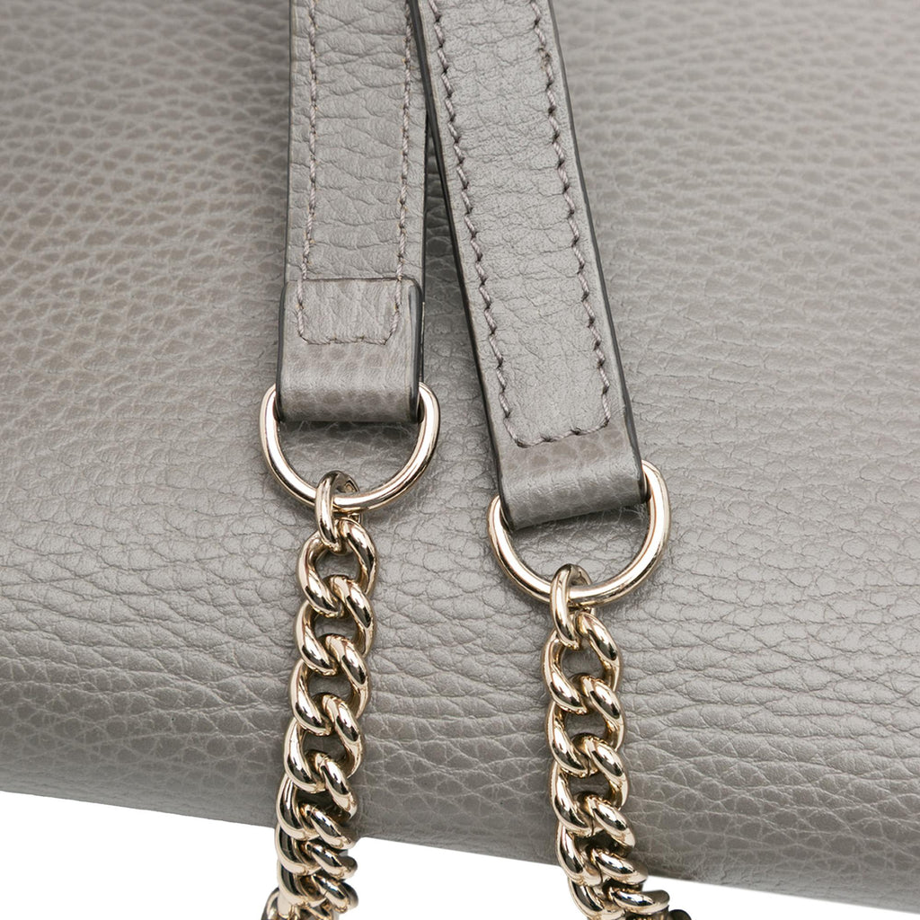 Gucci Leather Interlocking G Dollar Wallet on Chain