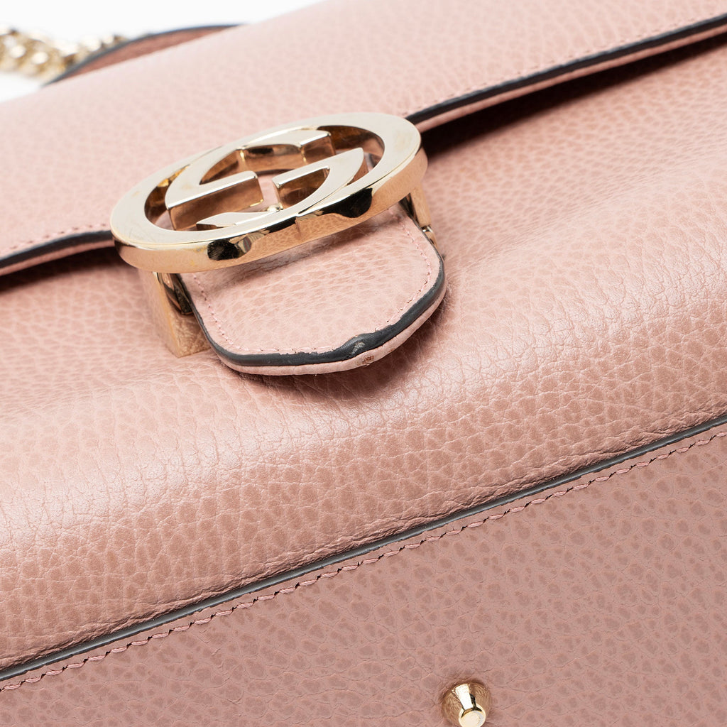 Gucci Leather Interlocking G Small Top Handle