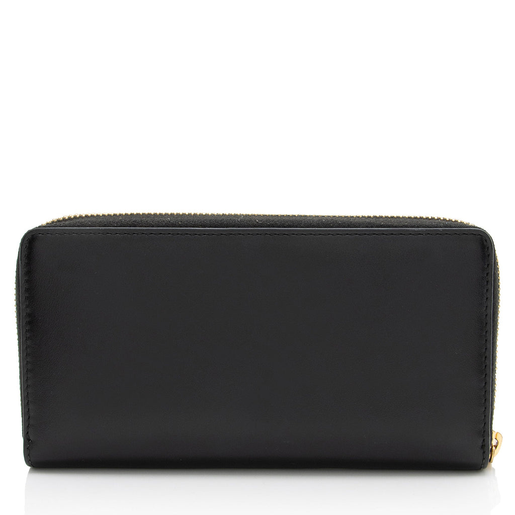 Gucci Leather Logo Print Zip Around Wallet