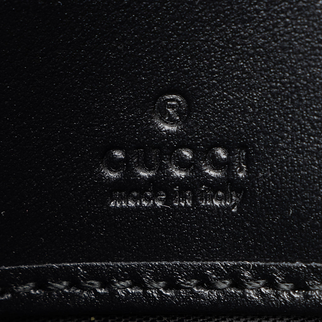 Gucci Leather Logo Print Zip Around Wallet
