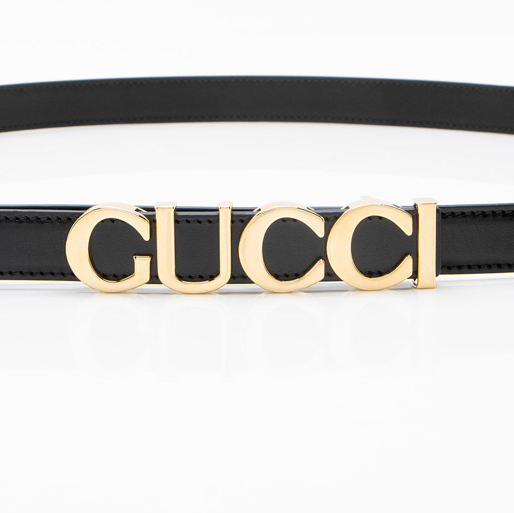 Gucci Leather Logo Thin Belt - Size 42 / 105