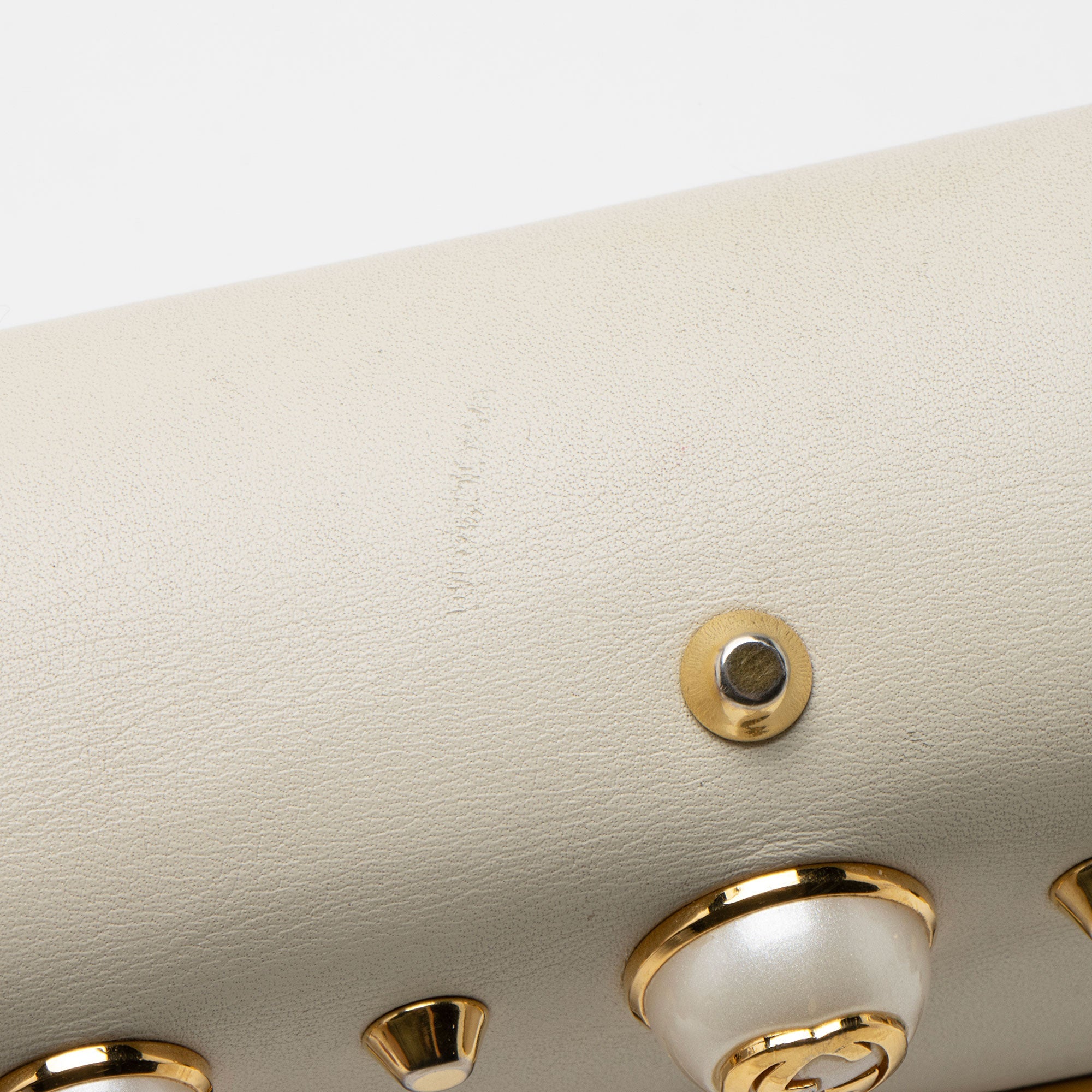 Gucci Leather Pearl Stud Padlock Small Shoulder Bag