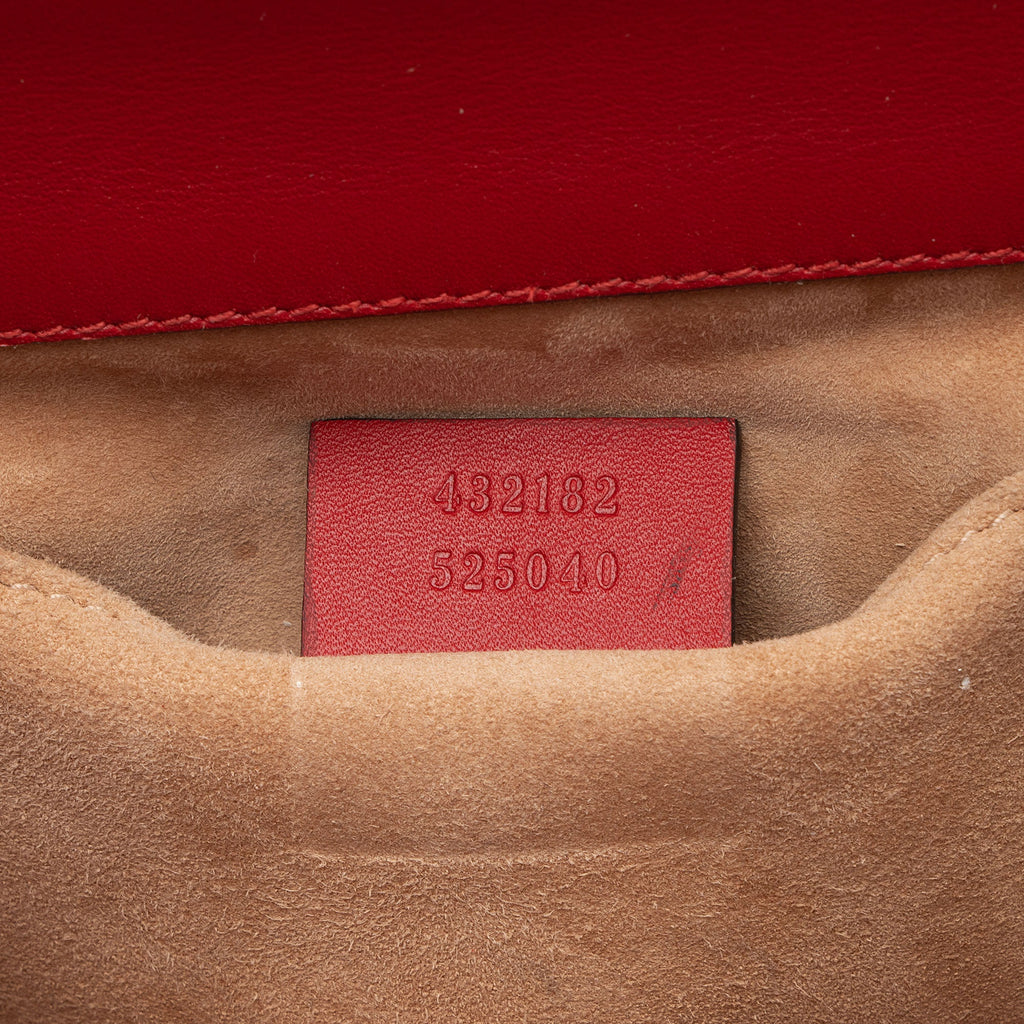 Gucci Leather Pearl Stud Padlock Small Shoulder Bag