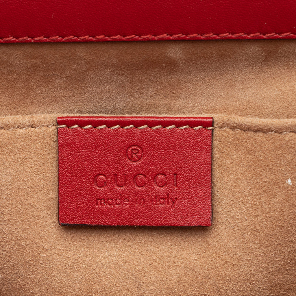Gucci Leather Pearl Stud Padlock Small Shoulder Bag