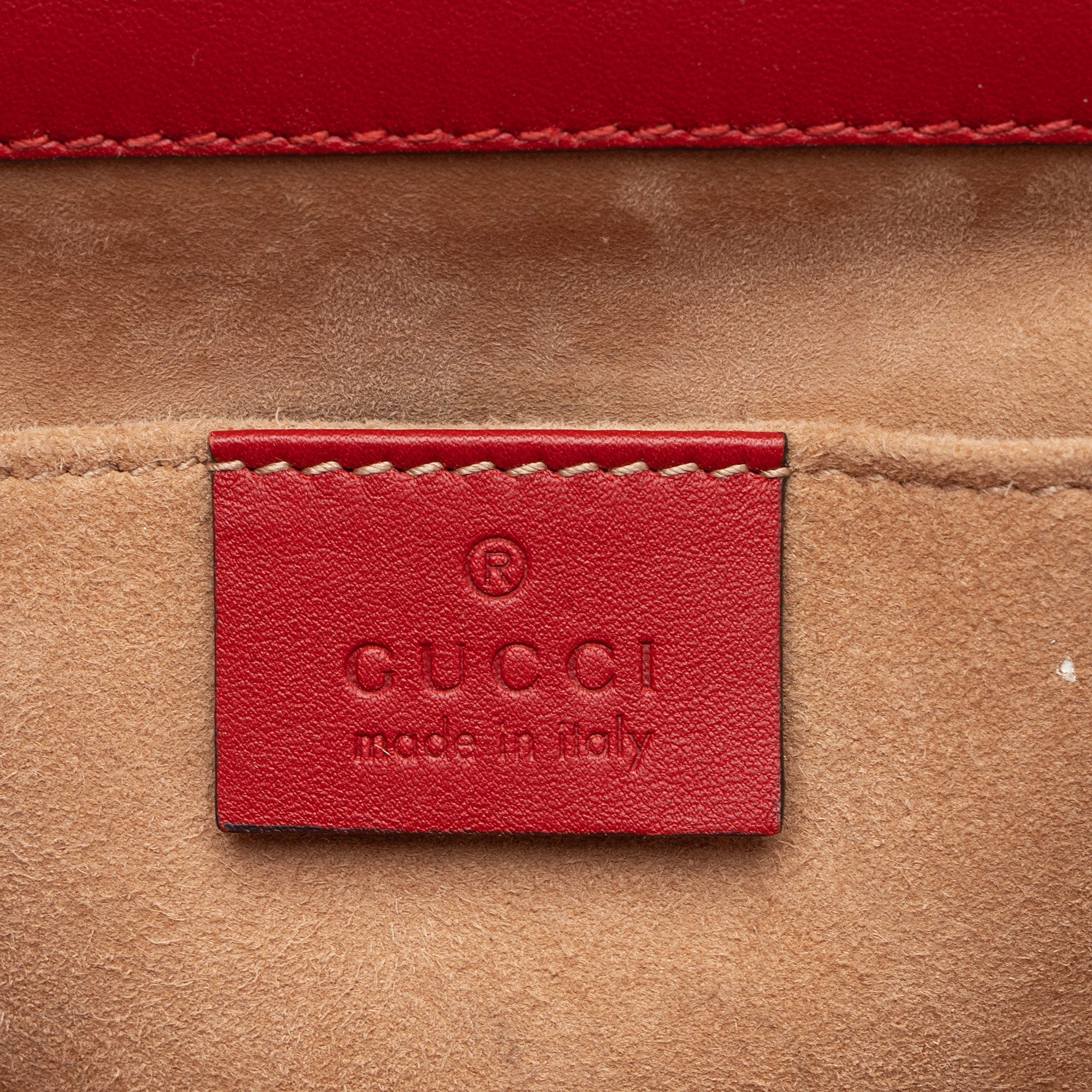 Gucci Leather Pearl Stud Padlock Small Shoulder Bag