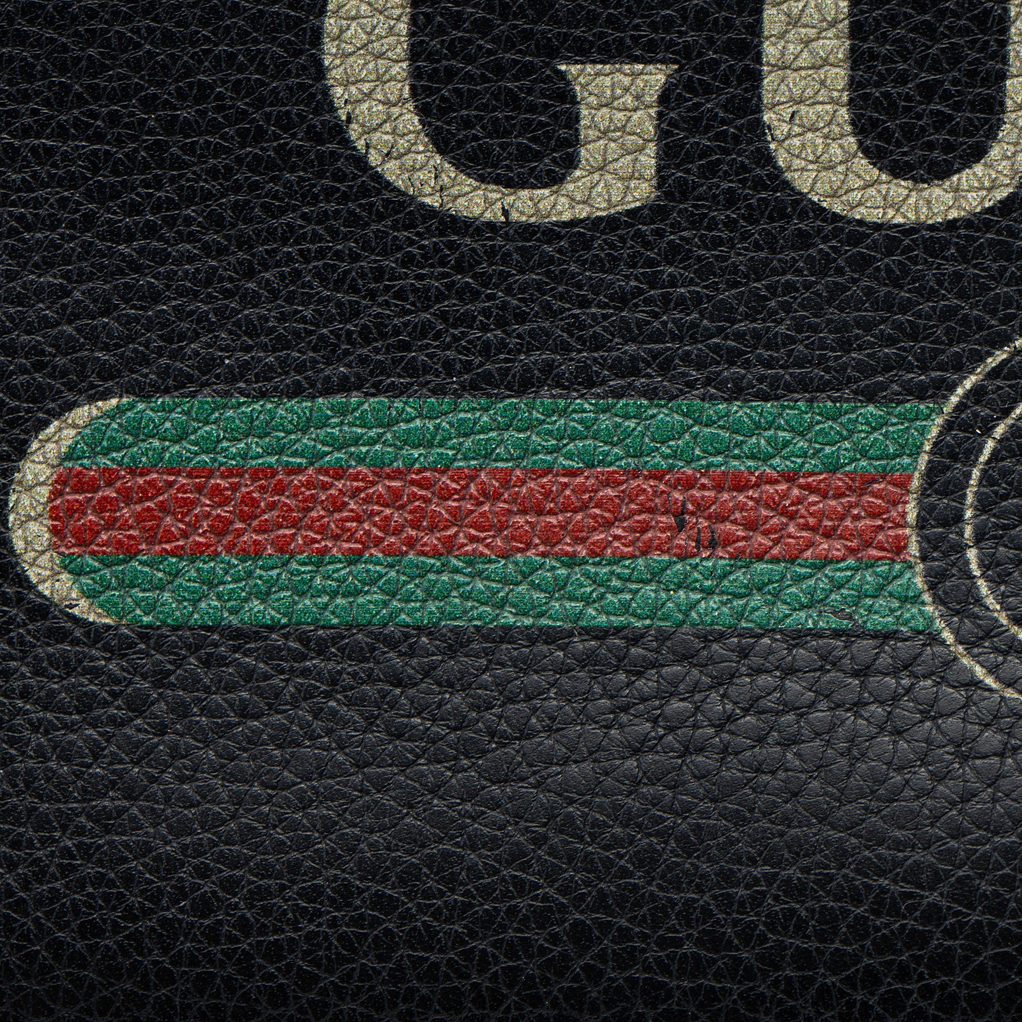 Gucci Leather Logo Print Zip Around Wallet