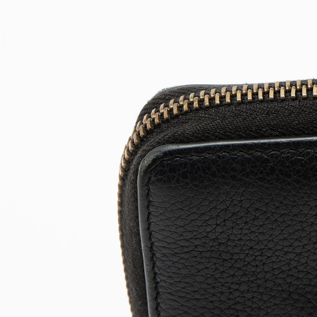 Gucci Leather Logo Print Zip Around Wallet