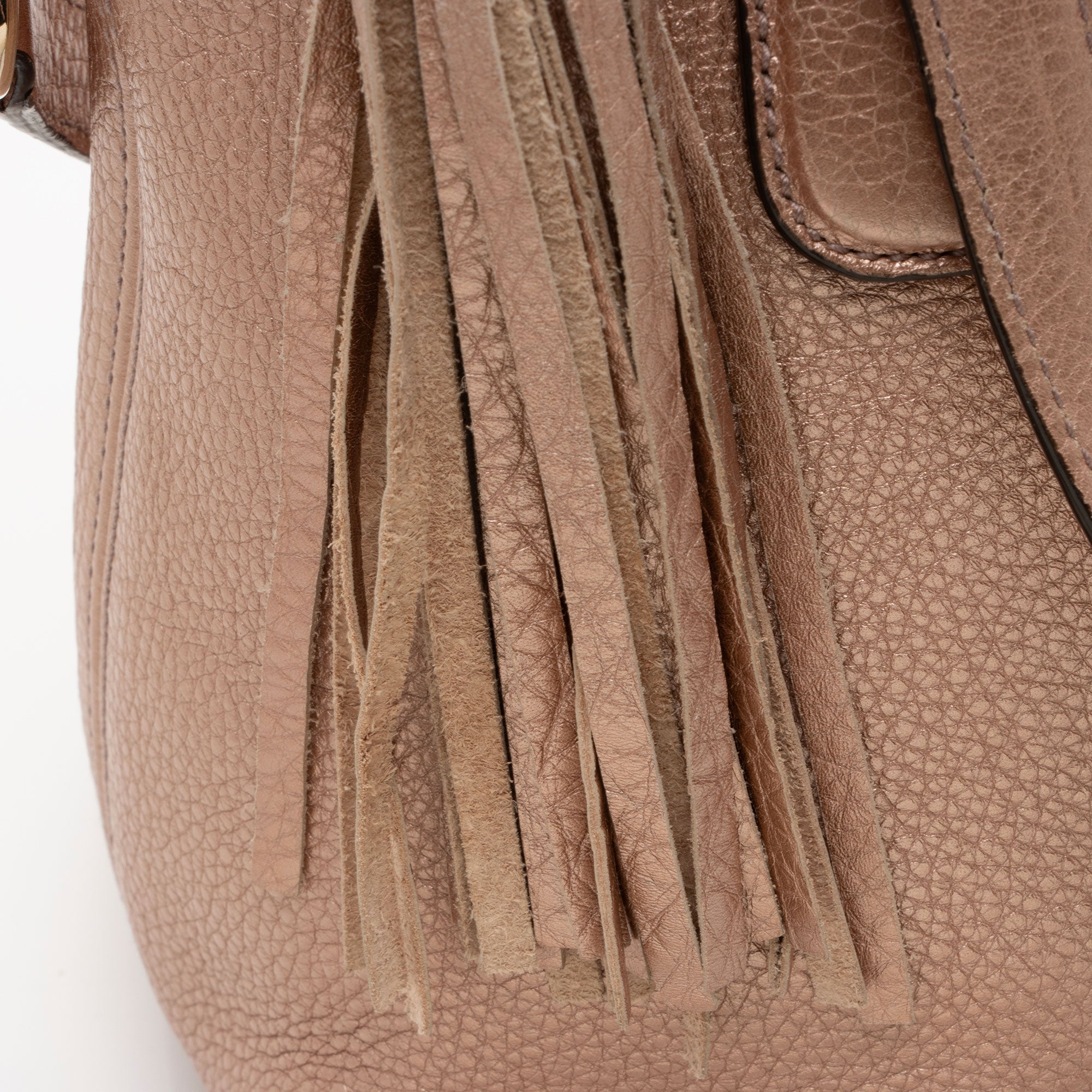 Gucci Metallic Leather Soho Top Handle (SHF-Uec4UG)