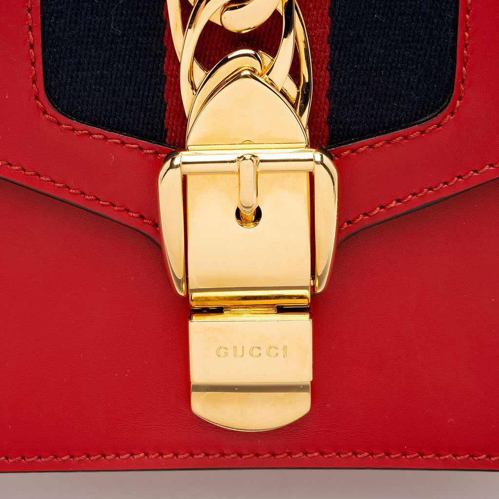 Gucci Leather Sylvie Mini Chain Bag