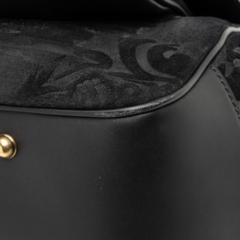 Gucci Leather Velvet Lady Stirrup Top Handle