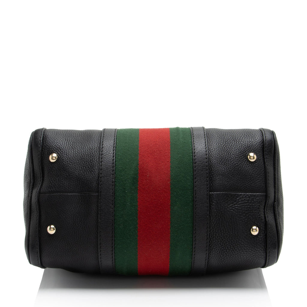 Gucci Leather Vintage Web Joy Medium Boston Bag