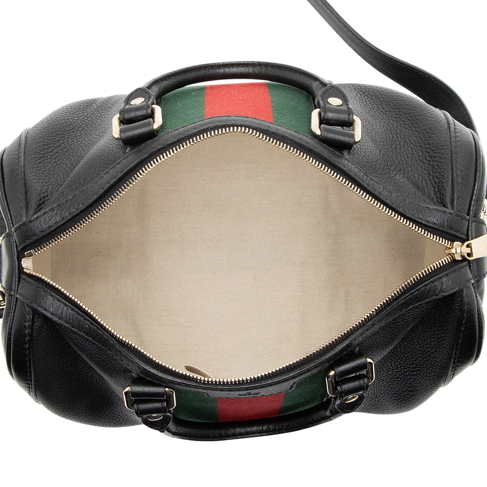 Gucci Leather Vintage Web Joy Medium Boston Bag