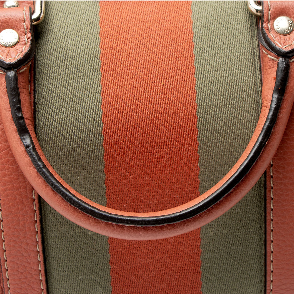 Gucci Leather Vintage Web Joy Medium Boston Bag