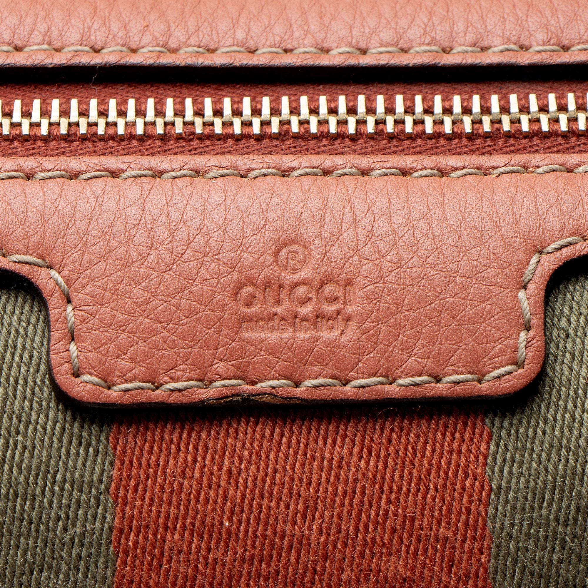 Gucci Leather Vintage Web Joy Medium Boston Bag