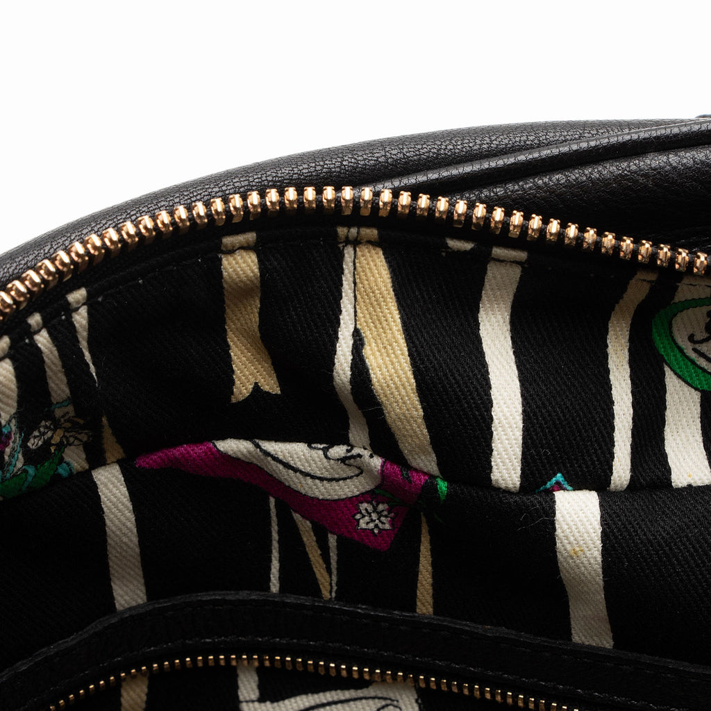 Gucci Leather Bamboo Horsebit Wave Satchel (SHF-Ka9DSr)