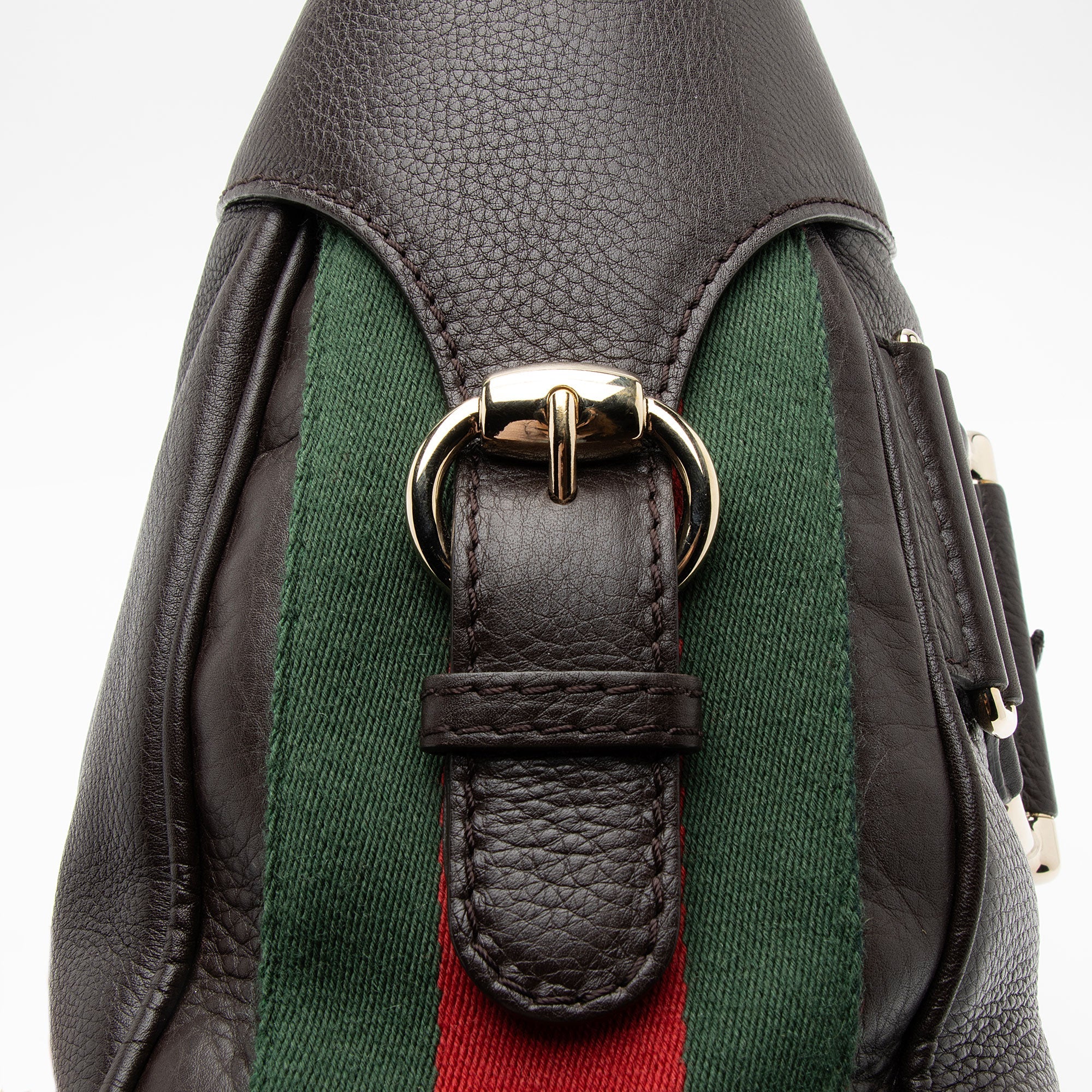 Gucci Leather Web Heritage Horsebit Large Hobo (SHF-mg2vZO)