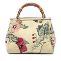 Gucci Limited Edition Mini Canvas Flora Bamboo Shopper Satchel
