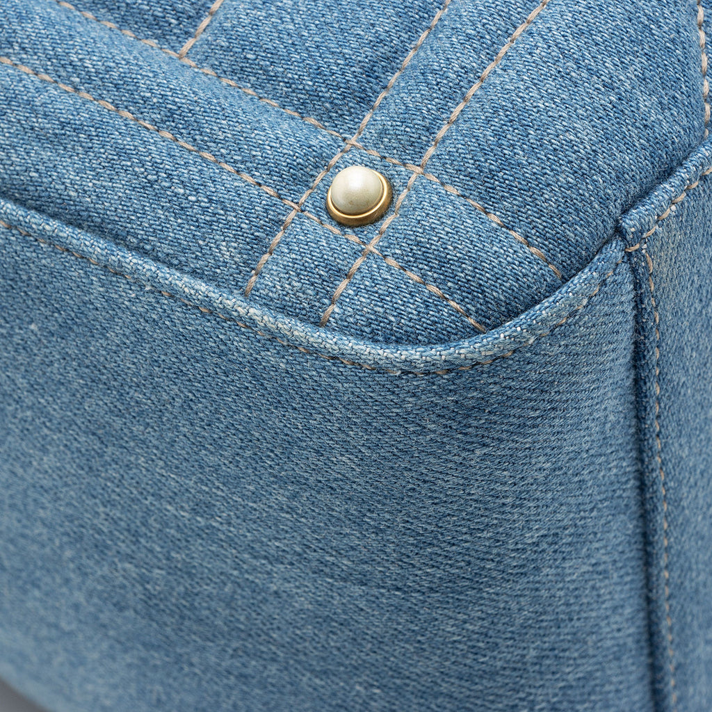 Gucci Matelasse Denim Pearl GG Marmont Backpack