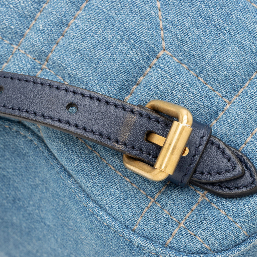 Gucci Matelasse Denim Pearl GG Marmont Backpack