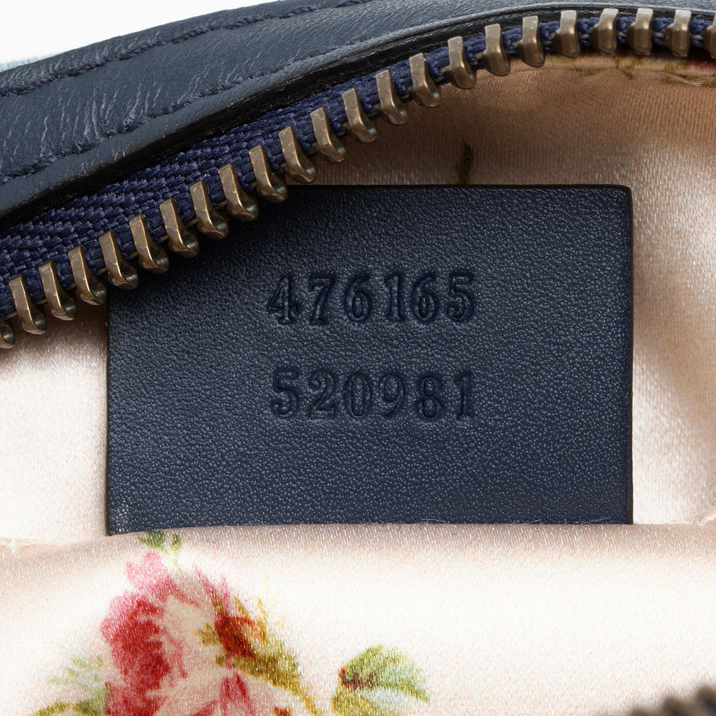 Gucci Matelasse Denim Pearl GG Marmont Cosmetic Case