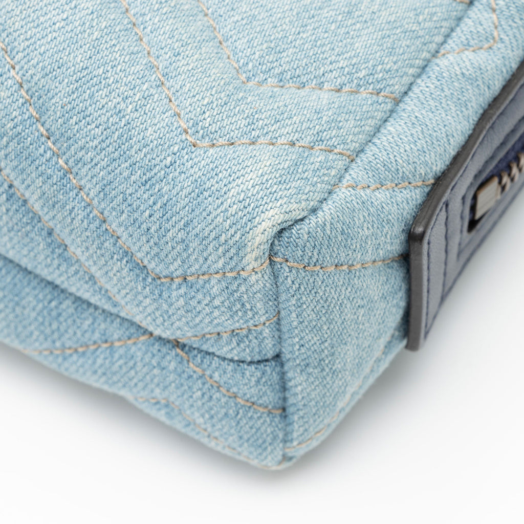 Gucci Matelasse Denim Pearl GG Marmont Cosmetic Case