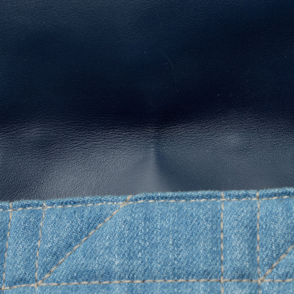 Gucci Matelasse Denim Pearl GG Marmont Medium Flap Bag