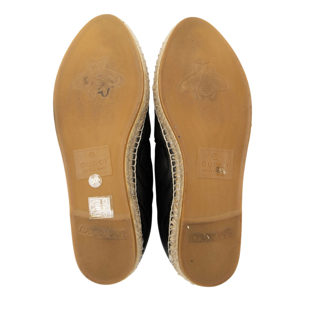 Gucci Matelasse Leather GG Marmont Espadrilles - Size 6.5 / 36.5